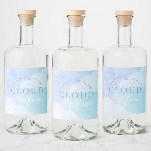 The Bride is on Cloud Nine Bridal Shower  Liquor Bottle Label