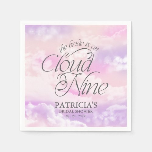 The Bride Is On Cloud Nine Bridal Shower Napkins