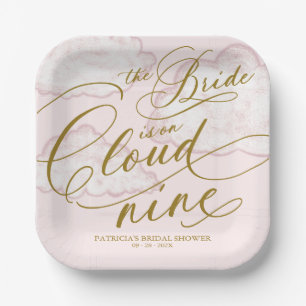 The Bride Is On Cloud Nine Bridal Shower Paper Plates