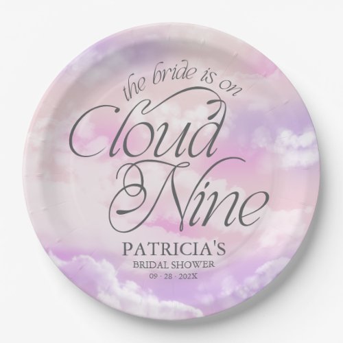 The Bride Is On Cloud Nine Bridal Shower Paper Plates