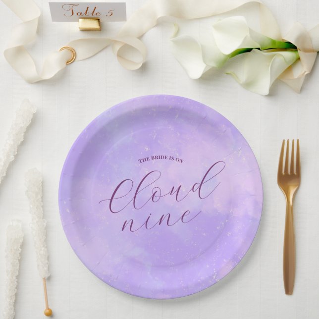 The Bride is on Cloud Nine Bridal Shower  Paper Plates (Wedding)