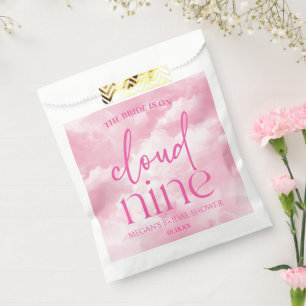 The Bride Is On Cloud Nine Pink Bridal Shower Favor Bag