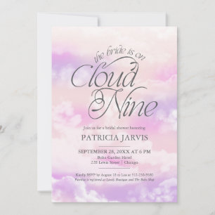 The Bride Is On Cloud Nine QR Code Bridal Shower Invitation