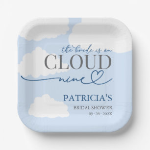 The Bride Is On Cloud Nine Welcome Sign Paper Plates