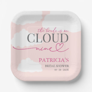 The Bride Is On Cloud Nine Welcome Sign Paper Plates