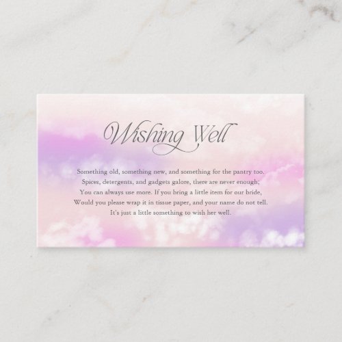 The Bride Is On Cloud Nine Wishing Well Enclosure Card