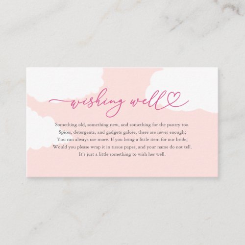 The Bride Is On Cloud Nine Wishing Well Enclosure Card