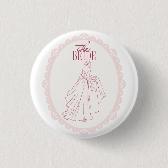 The Bride – Lace Bachelorette Design with Bride  Button (Front)