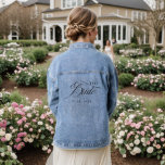 The Bride, Modern, Elegant,  Denim Jacket<br><div class="desc">The Bride,  Modern,  Elegant,  White Denim Jacket,  personlaized with your name & date.</div>