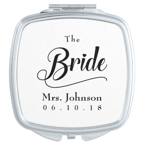 The Bride Mrs Wedding Date Compact Mirror