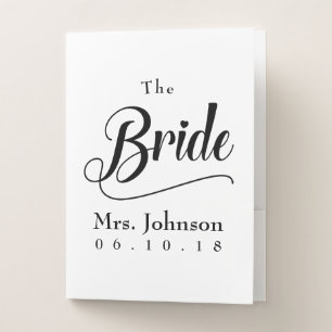 The Bride Mrs. Wedding Date Pocket Folder