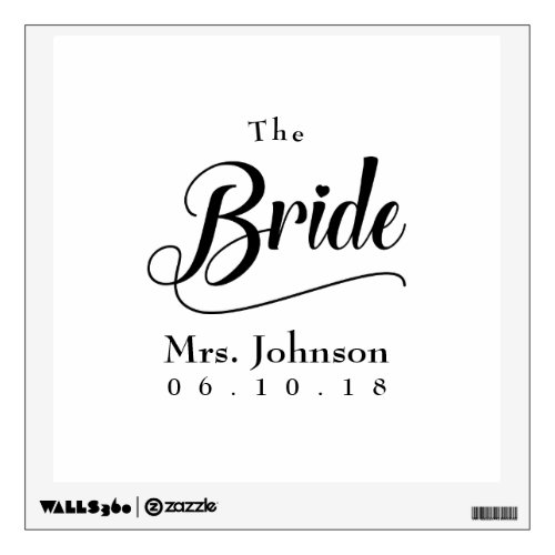 The Bride Mrs Wedding Date Wall Decal