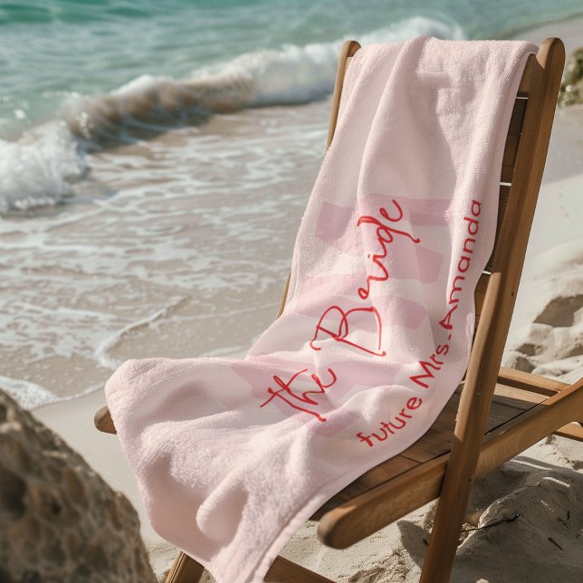 "The Bride" Personalized Pink Beach Towel | Future (Creator Uploaded)