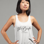 The Bride Personalized Trendy Minimalist Wedding Tank Top<br><div class="desc">This chic,  simple bride tank top features your name underneath elegant black typography reading The Bride. Customize these elegant,  modern bridal tanks for your wedding events like the bachelorette party.</div>