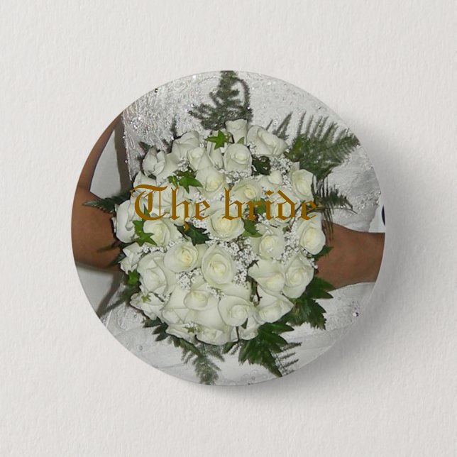 The bride pinback button (Front)
