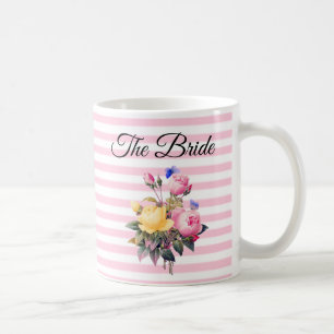 The Bride Pink Rose Bouquet Personalized Mug