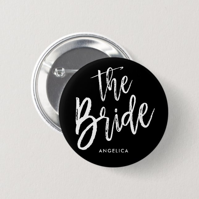 The Bride | Script Style Custom Wedding Button (Front & Back)