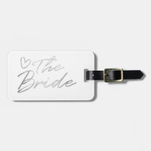 The Bride - Silver faux foil luggage tag
