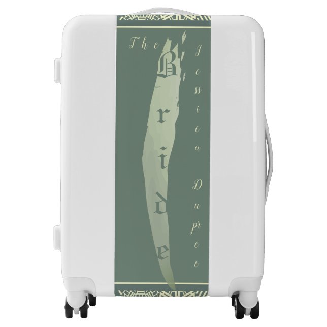 "The Bride" Teal and Arabic-like Tile Luggage (Front)