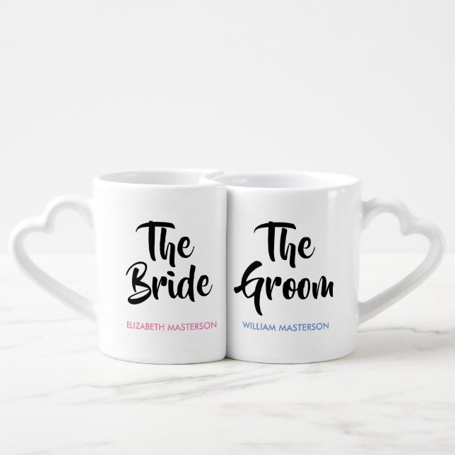 The Bride The Groom Coffee Mug Set (Back Nesting)