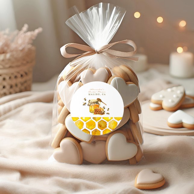 The bride to bee honeycomb shower classic round sticker (Creator Uploaded)