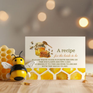 The bride to bee honeycomb shower Recipe Enclosure Card