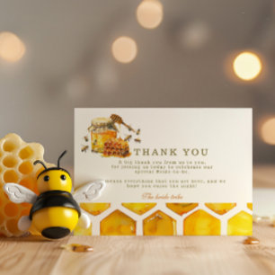 The bride to bee honeycomb shower thank you card