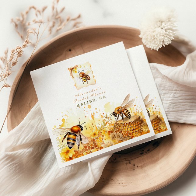 The bride to bee wildflower honey shower napkins (Creator Uploaded)