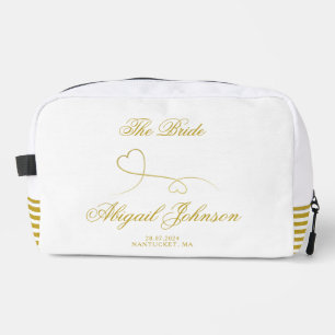 The Bride - Two Elegant Gold Hearts  Dopp Kit