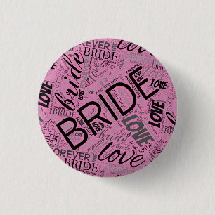 The Bride Word Cloud Black ID253 Button