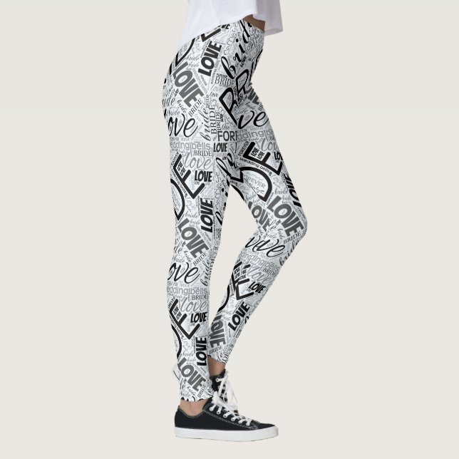 The Bride Word Cloud Black ID253 Leggings (Right)