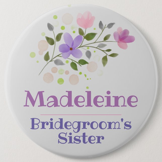 The Bridegroom's Sister Button Badge (Front)
