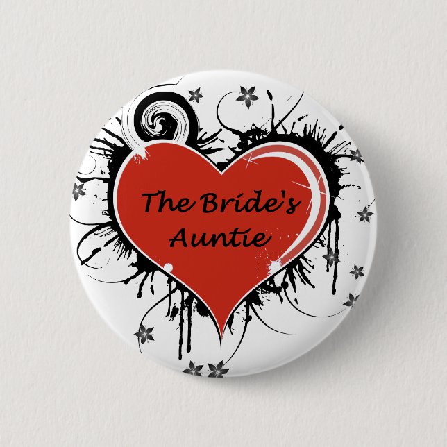 The Brides Auntie Pinback Button (Front)