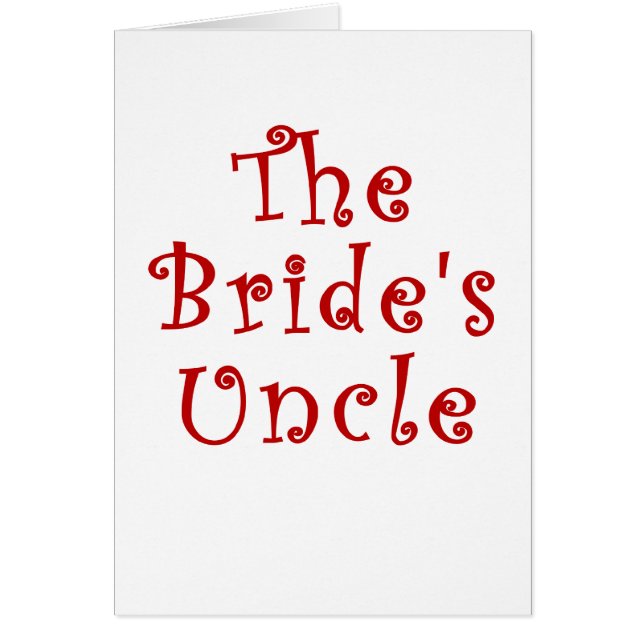 The Brides Uncle Cards (Front)