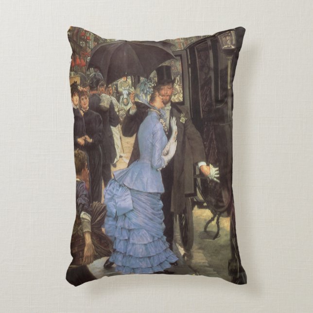 The Bridesmaid (aka The Traveller) by James Tissot Accent Pillow (Front(Vertical))