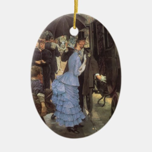 The Bridesmaid aka The Traveller by James Tissot Ceramic Ornament