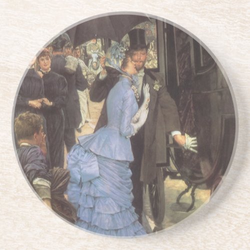 The Bridesmaid aka The Traveller by James Tissot Drink Coaster
