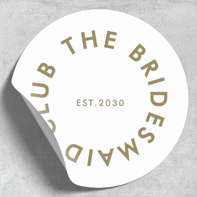 The Bridesmaid Club Bachelorette Classic Round Sticker (Creator Uploaded)