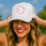 The Bridesmaid Club Bachelorette Trucker Hat<br><div class="desc">The Bridesmaid Club custom design features a bold modern typography in a circular design. You can easily personalize the text to make the perfect accessory for a bridesmaid proposal,  bridal shower or bachelorette weekend!</div>