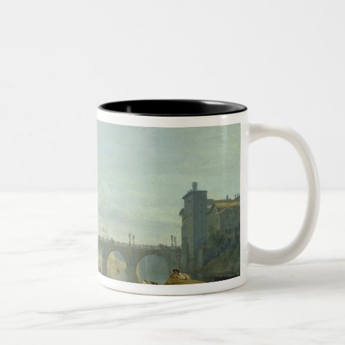 The Bridge and Castle SantAngelo 1745 Two_Tone Coffee Mug