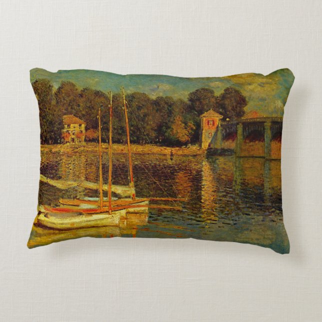 The Bridge at Argenteuil by Claude Monet Accent Pillow (Back)