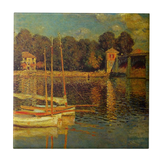 The Bridge at Argenteuil by Claude Monet Ceramic Tile (Front)