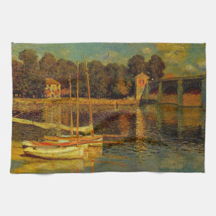 The Bridge at Argenteuil by Claude Monet Kitchen Towel