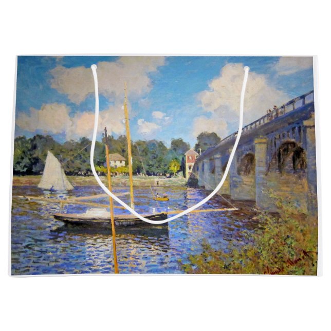 The Bridge at Argenteuil, Monet Large Gift Bag (Front)