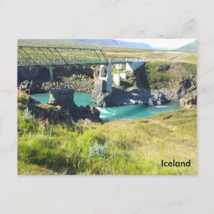 The bridge crossing Skjálfandafljót river, Iceland Postcard