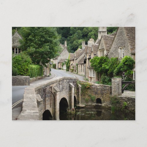 The bridge in Castle Combe UK postcard