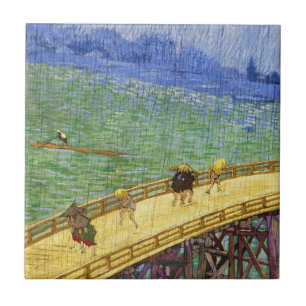 The Bridge in the Rain Vincent van Gogh fine art Ceramic Tile