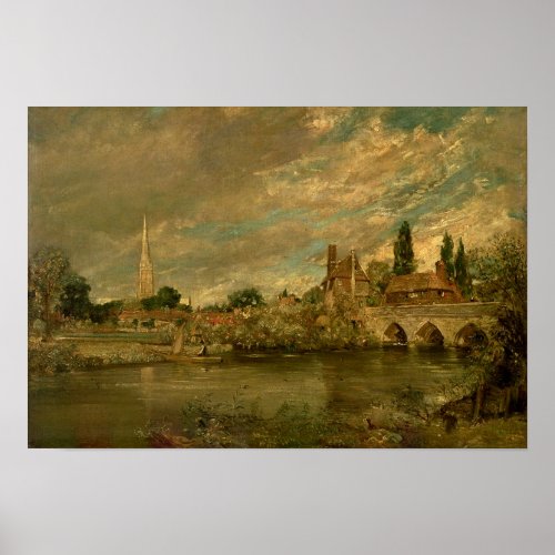 The Bridge of Harnham and Salisbury Cathedral Poster