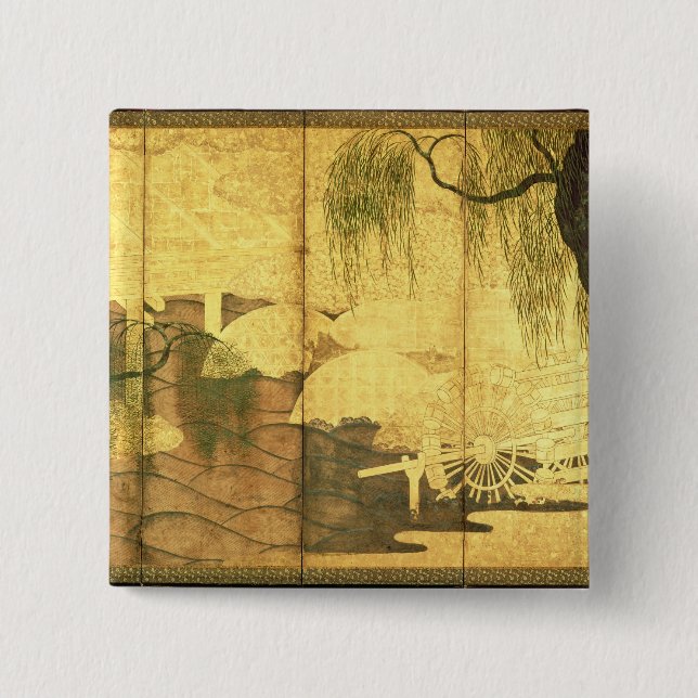 The Bridge on Liji River Pinback Button (Front)