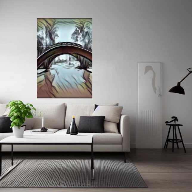 The bridge over the water | AI Art  Poster (Creator Uploaded)